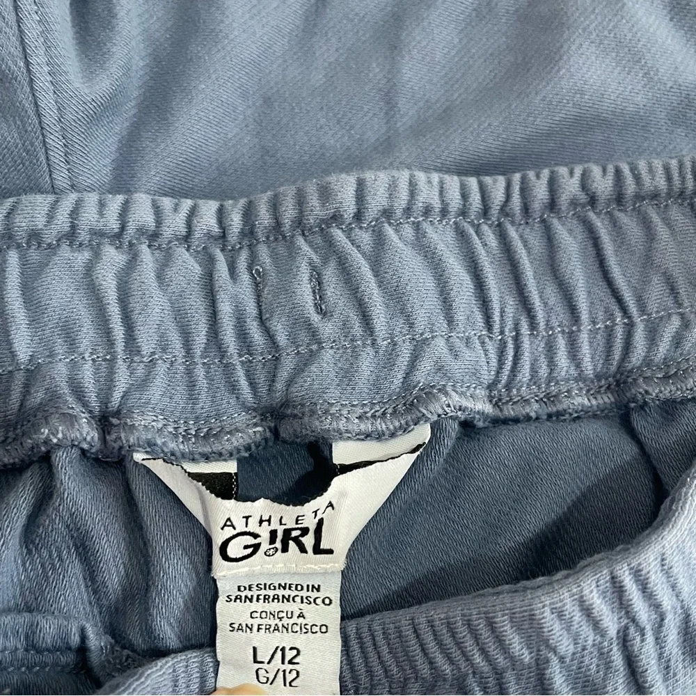 Athleta Girl Elastic Waist Front Tie Blue Shorts Size 12